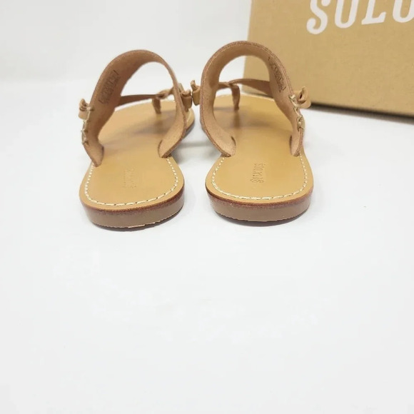 New Soludos Leather Platinum Sandals 6 - Picture 4 of 6